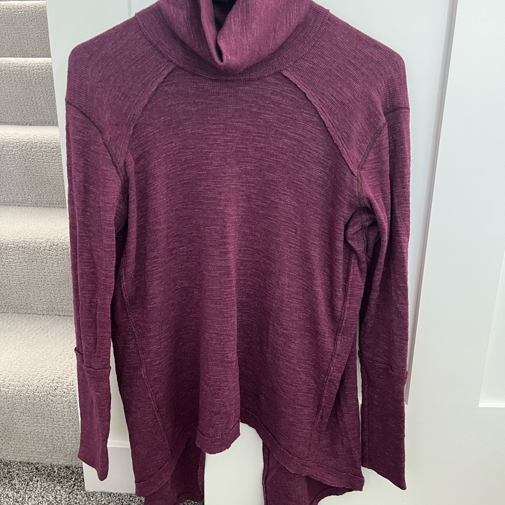 Free People Purple Cowl Neck Sweater